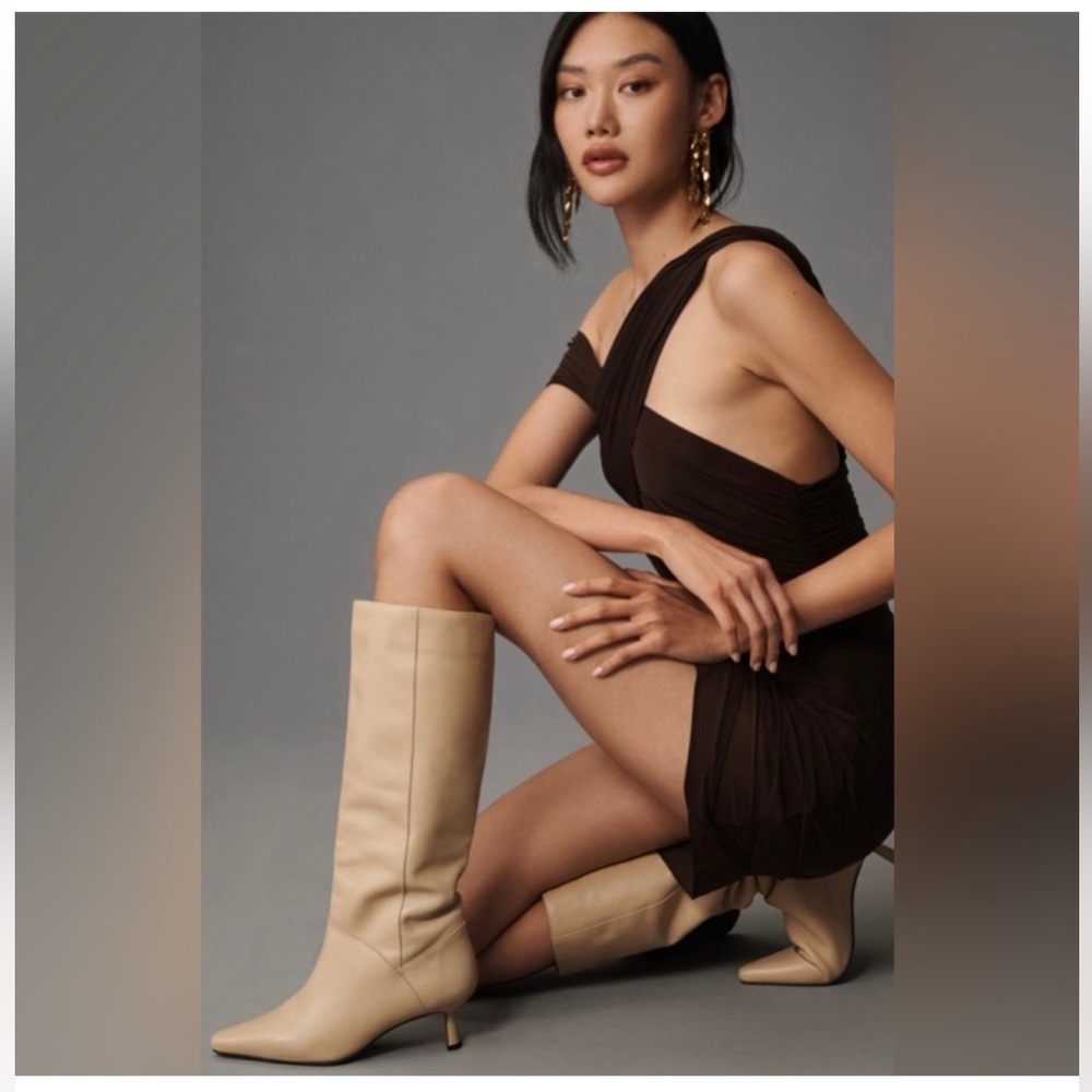 Zara Cream knee Boots